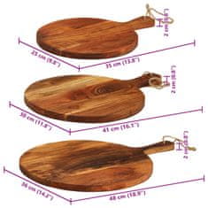 Vidaxl Doska na krájanie 3 ks masívna akácia