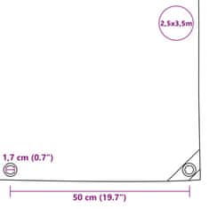 Vidaxl Celta 650 g/m², 2,5x3,5 m, modrá