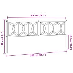 Vidaxl Kovové čelo postele čierne 200 cm