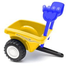 Baby Mix Detské odrážadlo traktor s vlečkou a náradim New Holland žltý