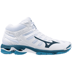 Mizuno Wave Voltage MID Pánska volejbalová obuv, biela/modrá, veľ. 42,5