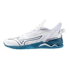 Mizuno Wave Mirage 5 Pánska hádzanárska/halová obuv, biela/modrá, veľ. 40,5