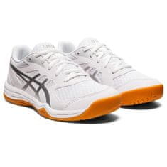 Asics Upcourt 5 GS Detská volejbalová/halová obuv, biela/strieborná, veľ. 36