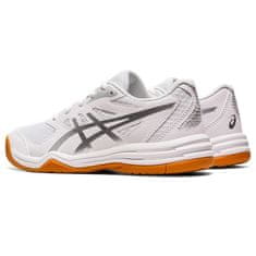 Asics Upcourt 5 GS Detská volejbalová/halová obuv, biela/strieborná, veľ. 36