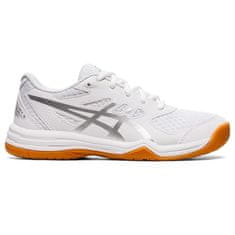 Asics Upcourt 5 GS Detská volejbalová/halová obuv, biela/strieborná, veľ. 36