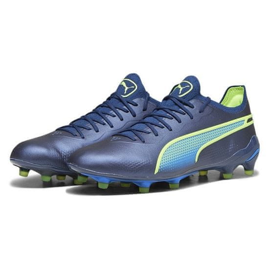 Puma King Ultimate FG/AG Pánske futbalové kopačky, modrá-navy/zelená, veľ. 43