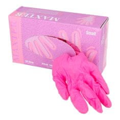 MAXTER GLOVE Nitrilové bezpúdrové rukavice, ružové, 100ks, veľ. XS