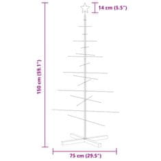 Vidaxl Kovový vianočný stromček s drevenou základňou čierny 150 cm