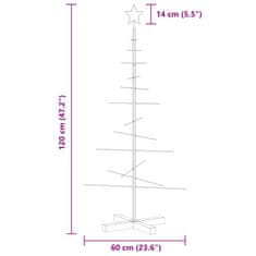 Vidaxl Kovový vianočný stromček s drevenou základňou čierny 120 cm