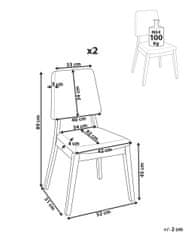 Beliani Drevo Jedálenské stoličky Sada 2 ks Svetlobéžová MERRILL