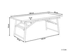 Beliani Záhradný stôl 180 x 90 cm Drevo Svetlé drevo TINDARI