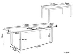 Beliani Záhradný stôl 180/240 x 90 cm Syntetický materiál Biela SKALOMA