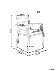 Beliani Záhradná stolička Sada 4 ks Kov Biela TAVIANO