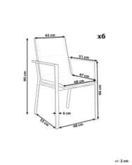 Beliani Záhradná stolička Sada 6 ks Kov Sivá BUSSETO