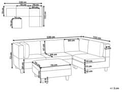 Beliani 4-miestna modulárna rohová pohovka s taburetom ľavostranná čierna UNSTAD