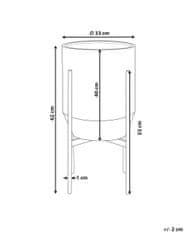 Beliani Kovový kvetináč so stojanom 33 x 33 x 62 cm sivý HYBRIDUM