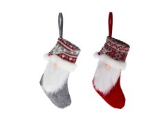 LAALU Sada 2 ks dekorací: Ponožky se santou 40 cm