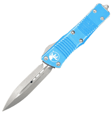 Microtech 138-10DBL TROODON Standard automatický nôž 7,8 cm, Stonewash, modrá, hliník