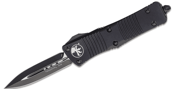 Microtech 138-1T TROODON Black Tactical Standard automatický nôž 7,8 cm, celočierna, hliník