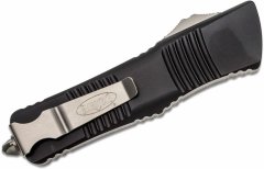 Microtech 142-12 Combat Troodon Full Serrated automatický nôž 9,5 cm, Stonewash, čierna, hliník