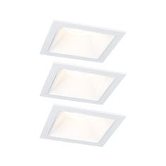 Paulmann PAULMANN LED vstavané svietidlo 3-krokové-stmievateľné Cole Coin základná sada IP44 hranaté 88x88mm Coin 3x6W 230V stmievateľné 2700K biela 93126