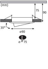 Paulmann PAULMANN Vstavané svietidlo 3ks-sada výklopné kruhové 90mm 30 ° GU10 max. 3x10W 230V čierna 92111