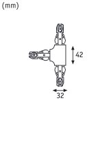 Paulmann PAULMANN URail spojka T 104x62mm max. 1000W biela 95647