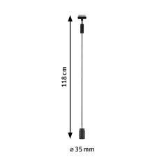 Paulmann PAULMANN URail záves Runa GU10 max. 10W 230V čierna mat 95624