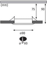 Paulmann PAULMANN Vstavané svietidlo 10ks-sada nevýklopné kruhové 90mm GU10 max. 10x10W 230V matný chróm 92119