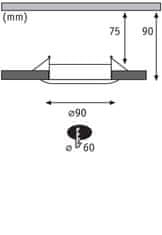 Paulmann PAULMANN Vstavané svietidlo 3ks-sada nevýklopné kruhové 90mm GU10 max. 3x10W 230V matný chróm 92113