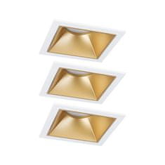 Paulmann PAULMANN LED vstavané svietidlo 3-krokové-stmievateľné Cole Coin základná sada IP44 hranaté 88x88mm Coin 3x6W 230V stmievateľné 2700K biela / zlatá mat 93130