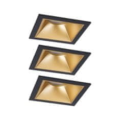 Paulmann PAULMANN LED vstavané svietidlo 3-krokové-stmievateľné Cole Coin základná sada IP44 hranaté 88x88mm Coin 3x6W 230V stmievateľné 2700K čierna/zlatá mat 93129