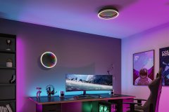 Paulmann PAULMANN LED nástenné/stropné svietidlo Spaceglow One RGB plus 230V 34,5W stmievateľné čierna mat 71056