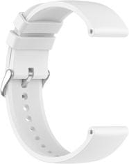 4wrist Univerzální silikonový řemínek se stříbrnou sponou 20 mm - White