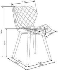 Halmar Moderní jídelní židle K277 bílá / šedá (1p=2szt)