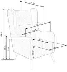 Halmar Křeslo CHESTER tmavě šedá ( LIRA-1213 )
