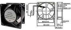 HADEX Ventilátor 92x92x25mm 230V/0,08A 2250 ot/min