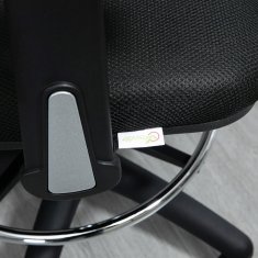 VINSETTO Kancelárske Kreslo, Ergonomická Stolička Na Kreslenie, 95-115 Cm Počítačová Stolička S Lakťovou Opierkou, Písací Stôl S Opierkou Na Nohy, Sieťovina, Čierna 