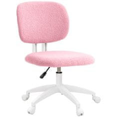 VINSETTO Kancelárska Stolička Ergonomická Stolička K Písaciemu Stolu Výškovo Nastaviteľná Počítačová Stolička Bez Lakťovej Opierky Otočná Stolička Velvet Pink 