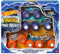 Hot Wheels Monster Trucks Power Smashers tahač a truck, 4 vozidla v balení HYJ29