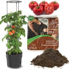 botle Kvetináč paradajky jahody fazuľa uhorky 35cm + zemina, univerzálny substrát 15L
