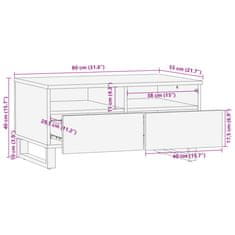 Vidaxl Konferenčný stolík 80x55x40 cm surový mangovníkový masív