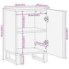 Vidaxl Kúpeľňová skrinka 38x34x58 cm surový mangovníkový masív