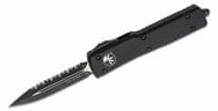 Microtech 147-3T UTX-70 Black Tactical Full Serrated automatický nôž 6,1 cm, celočierna, hliník