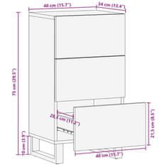 Petromila vidaXL Komoda 40x34x75 cm akáciový masív