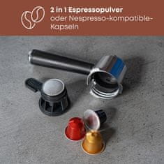 ProfiCook KA 1266 espresso 2v1 (20 barov) s funkciou napenenia mlieka, kapsule