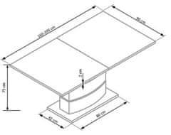 Halmar Moderní jídelní stůl NOBEL rozkládací bílá (3 karton)