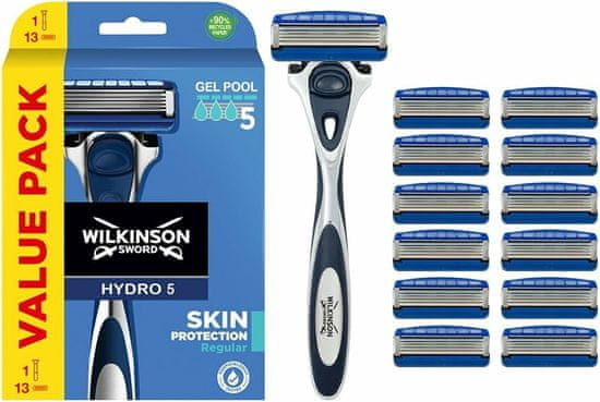 Wilkinson Sword Hydro 5 holiaci strojček, 1 rukoväť + 13 náhradných hlavíc (7004022C)