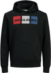 Jack&Jones Plus Pánska mikina JJECORP Regular Fit 12163777 Black (Veľkosť 7XL)