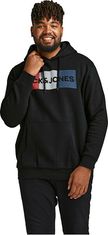 Jack&Jones Plus Pánska mikina JJECORP Regular Fit 12163777 Black (Veľkosť 7XL)